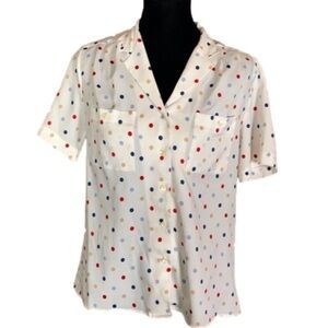 Vintage Levi’s short sleeve blouse with polka dot print Made in USA